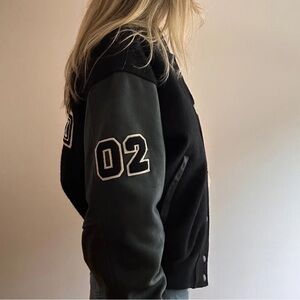 Vintage Grand Prix Equestrian Team Varsity Wool + Leather Jacket